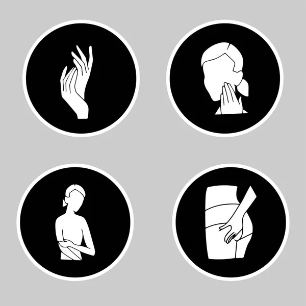 Kız umurunda ve onun farklı vücut parçaları korur