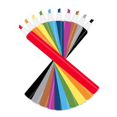 Toplama işaretleri farklı renklerde, kavramsal vektör