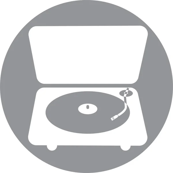 Audio Vinyl Gramofon Hráč Šedé Kolečko — Stockový vektor