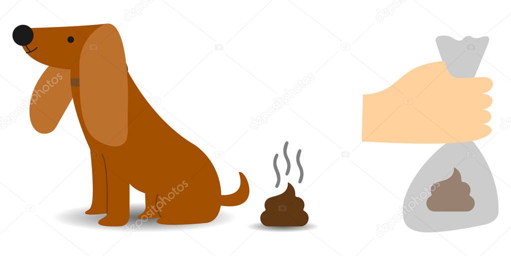 Clean up after your dog, conceptual vector