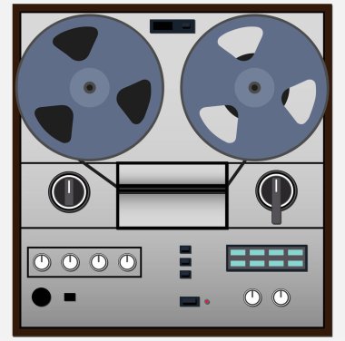 Vintage manyetik ses bandı reel-to-reel kaydedici 