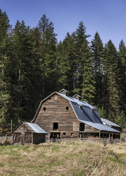 Velho Celeiro Rústico Campo Perto Coeur Alene Idaho — Fotografia de Stock