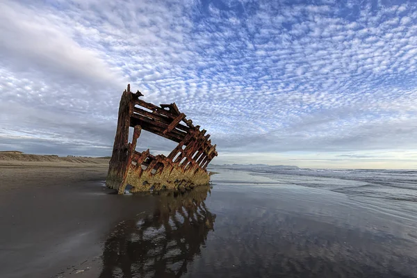 Der Peter Irredale Schiffbruch Der Nähe Von Astoria Oregon Bei — Stockfoto