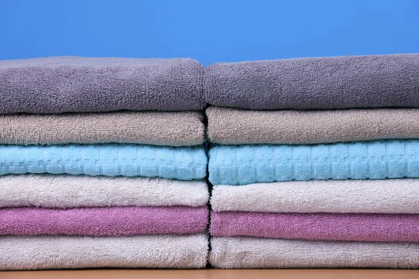 Stack Folded Towels Studio Setting — Stock Photo, Image