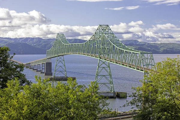 Astoria Oregon Columbia Nehri Geçip Yayılan Astoria Megler Köprüsü — Stok fotoğraf