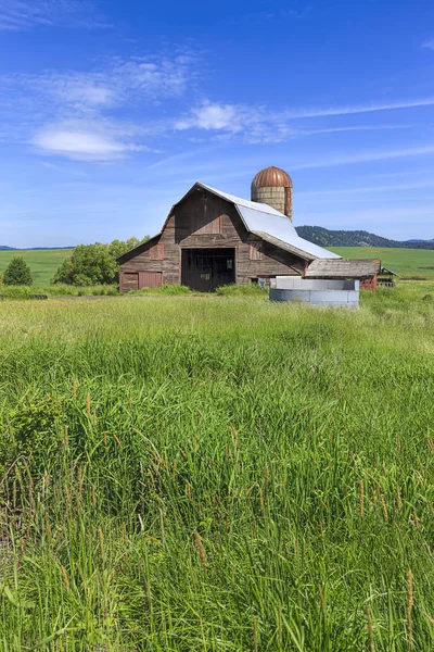 Grange Silo Sur Autoroute Situé Près Harrison Idaho — Photo