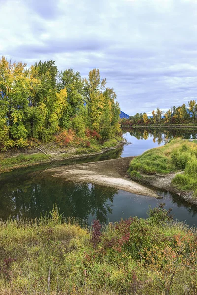 Pretty fall colors along the Kootenai River near Bonners Ferry, Idaho.