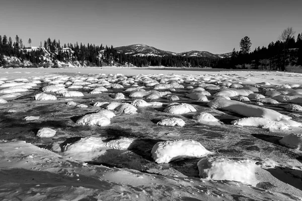 B&W scenic téli fénykép. — Stock Fotó