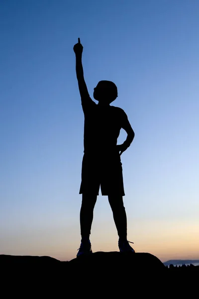 Concept of boy pointing to the sky. — Stock Photo, Image