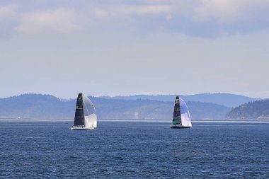 San Juan Adaları yakınlarında yelken.