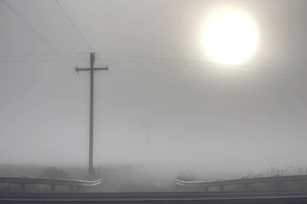 Foggy morning in eastern Washington. — Stock Photo, Image