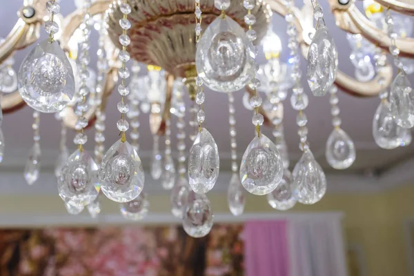 Retro Antieke Plafondlamp Met Crystal Decoratie — Stockfoto