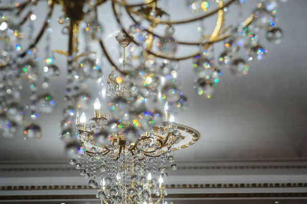 Plafonnier Antique Rétro Avec Décoration Cristal — Photo