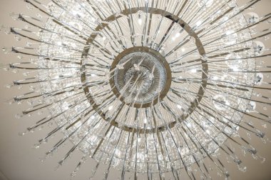 Beyaz cam avize, parlar ziyafet salonu, clouse görünümü