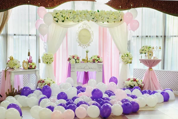 Decoration White Pink Purple Balloons Wedding — Stock Photo, Image