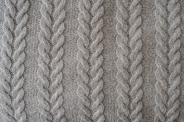 Gray Knitting Wool Texture Background — Stock Photo, Image