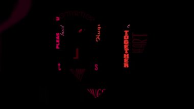 Kelime bulutu animasyon kırmızı ve pembe tonlarında bir Sevgililer günü kutlama için. Aşk kavramı animasyon.