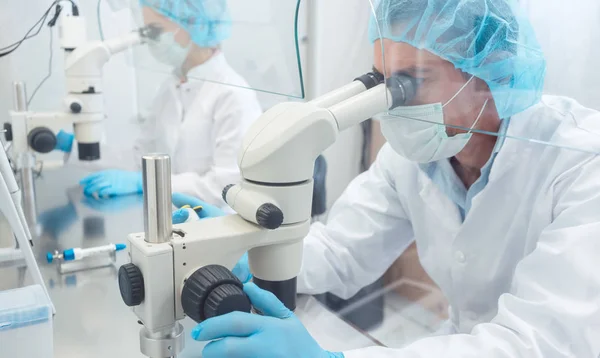 Twee lab technici of wetenschappers werken in laboratorium — Stockfoto