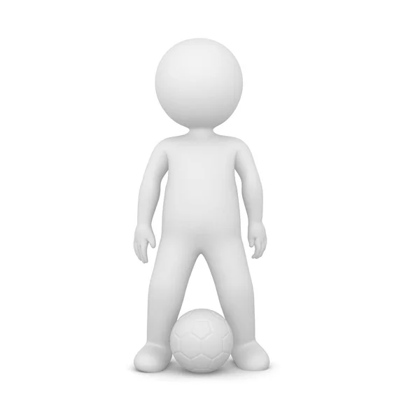 3D рендеринг футболиста на белом — стоковое фото