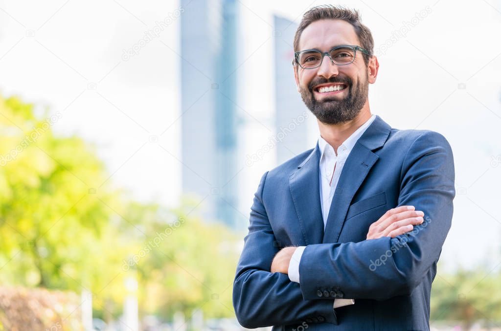 Smiling confident businessman