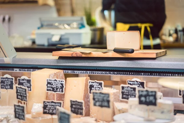 Cheese at the deli counter — Stock Photo, Image