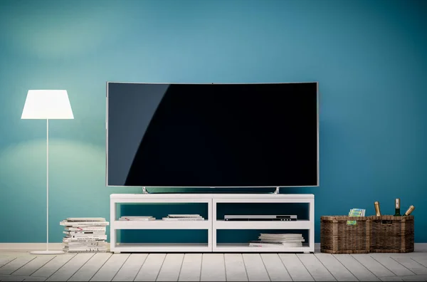Display TV con schermo bianco — Foto Stock
