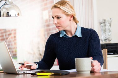 Dizüstü bilgisayar kullanan iş kadını