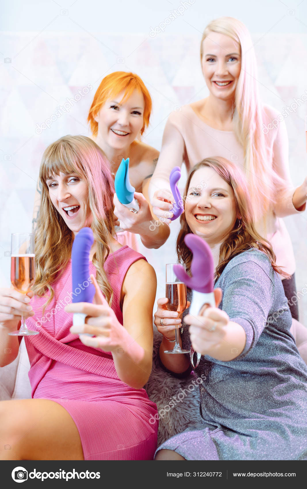 Women showing sex toys they bought at a dildo party Stock Photo by ©Kzenon 312240772 picture