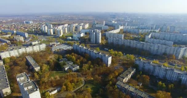 Εναέρια πανόραμα της κατοικημένης περιοχής Saltivka στο Χάρκοβο — Αρχείο Βίντεο