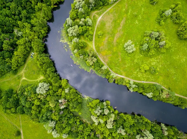 Yaz ormanı ve nehir manzarası Seversky Donetleri — Stok fotoğraf