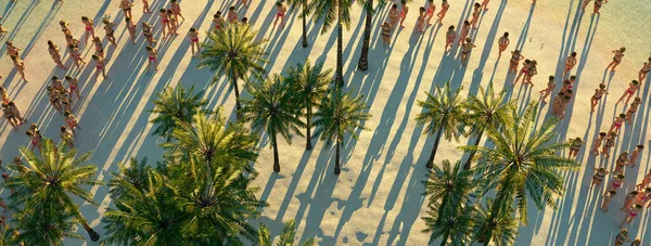 Illustration Woman Crowd Tourism Island — Stock Photo, Image