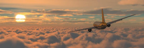 Ilustración Avión Pasajeros Cielo — Foto de Stock