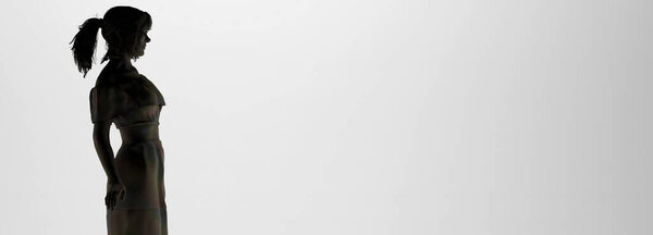 3D иллюстрация, модель с подсветкой в студии