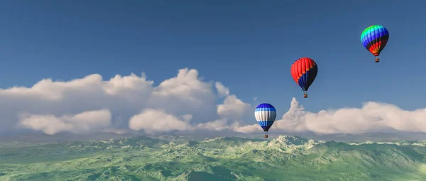 Ilustração Balão Céu Azul — Fotografia de Stock