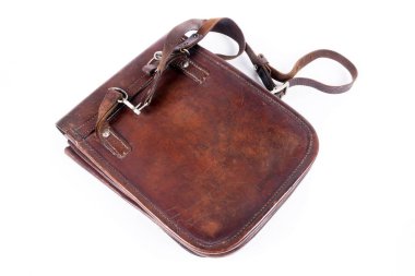 Eski Sovyet askeri çanta üzerinde beyaz