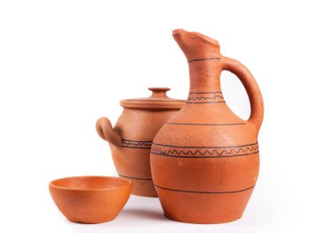 Gürcistan kil çömlek üzerinde beyaz