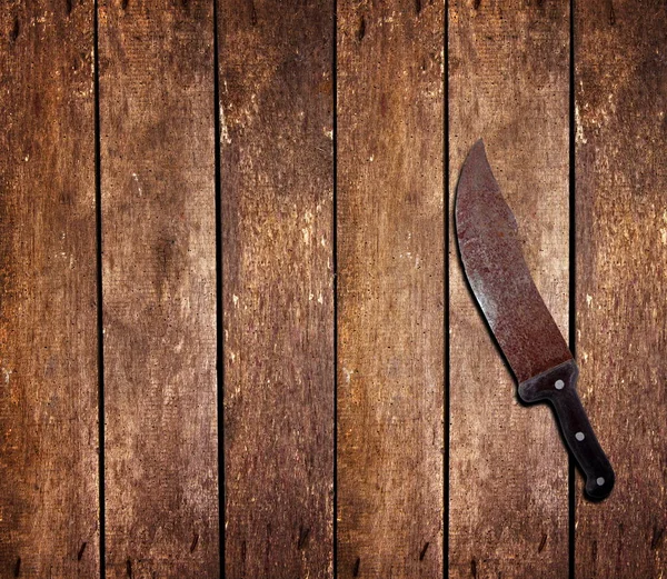 Antique Big Knife Chopper Table — Stock Photo, Image