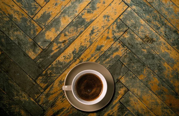 Kopp Kaffe Träbord — Stockfoto