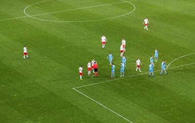 Tbilisi, Georgia-Kasım 19,2018: Gürcistan ve Kazakistan Tiflis futbol oyunu