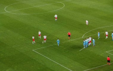 Tbilisi, Georgia-Kasım 19,2018: Gürcistan ve Kazakistan Tiflis futbol oyunu