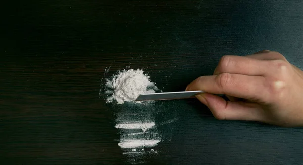 Cocaine Powder Table — Stock Photo, Image