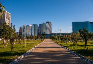 Batum, Gürcistan Batum, Georgia - 12 Ocak 2019: Modern mimari