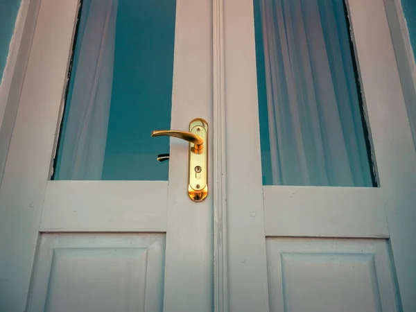 Vintage manija de la puerta primer plano — Foto de Stock