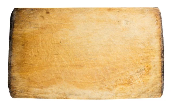 Placa de corte de madeira isolada em branco — Fotografia de Stock