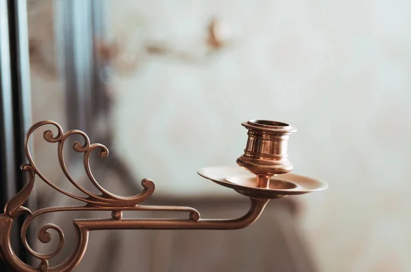 Vintage candelabrum on the piano — Stock Photo, Image