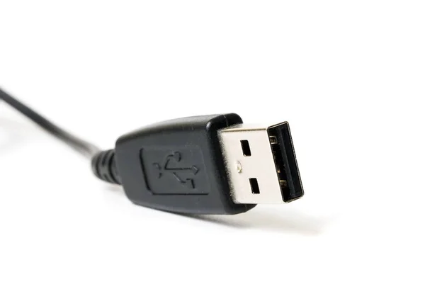 Câble de connexion USB sur blanc — Photo