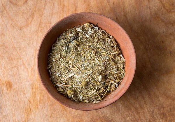 Dry chamomile in the bowl — Stock Photo, Image