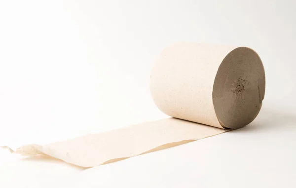 Old style toilet paper on white — Stock Photo, Image