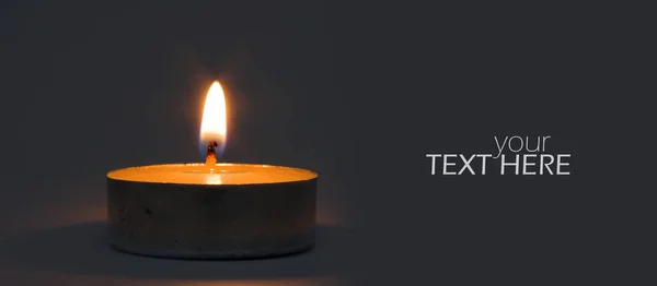 Burning candle with the copy space — Stock Photo, Image