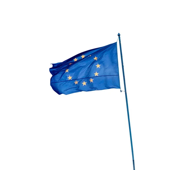EU-Flagge isoliert auf der weißen — Stockfoto